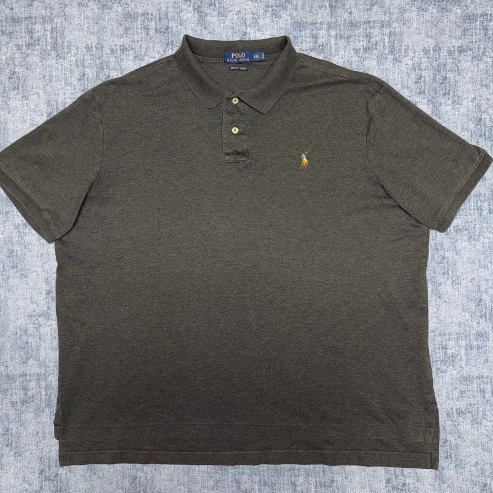 Polo Ralph Lauren Mens XXL Charcoal Grey Pima Soft Touch Short Sleeve Polo Shirt